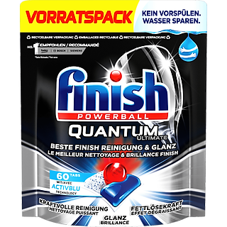 Viên Rửa Chén Bát Finish Quantum Ultimate Túi 60 Viên - Nhập khẩu từ Đức