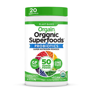 Bột rau củ siêu thực phẩm hữu cơ Orgain Organic Superfoods & Probiotics chứa 1 tỉ lợi khuẩn 280g