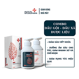 Combo Dầu Gội Xả Gừng Đỏ DEGO PHARMA 250ml - Giảm Rụng Tóc & Giúp Tóc Suôn Mượt