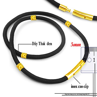 Dây chuyền dù thái khóa vàng bọc khoen inox màu vàng hình lục bình sang trọng, đẳng cấp