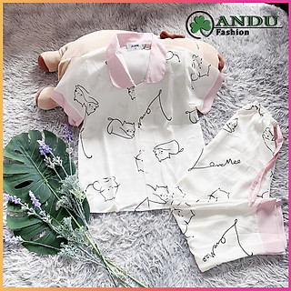 Đồ Bộ Nữ Pijama Lụa Mango Cao Cấp Tay Dài Quần Dài, Đồ mặc nhà