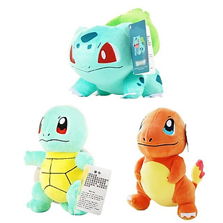 Gấu bông Pokemon Combo 3 Pokemon starter vùng Kanto (Size 25cm)