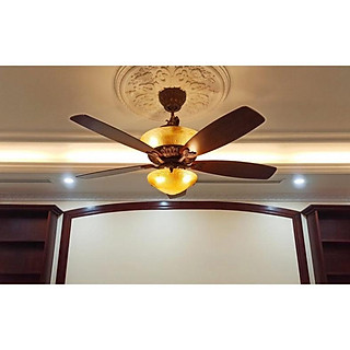 Quạt trần đèn tô điểm Mr.Vũ thiết kế tân cổ xưa VILLA