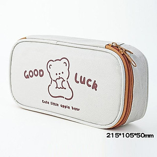 Hộp Đựng Bút Vải Đa Năng 2 Ngăn Gấu Good Luck BU19