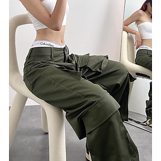 Quần Jogger Kaki Túi Hộp Nữ Siêu Cá Tính