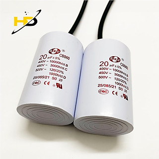 Tụ Điện Vỏ Nhựa CBB60 20uF , Tụ Ngậm Có Dây 450VAC Dùng Cho Quạt Máy