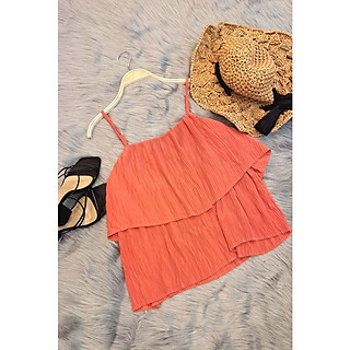 Aó 2 dây xếp ly 2 tầng, áo kiểu xếp ly phong cách tiểu thư quyến rủ M-L-XL