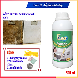 Nước Tẩy Dầu Mỡ Nhà Bếp, Tẩy Vỉ Hút Mùi, Xoong, Nồi, Chảo, Bếp Gas, Faster CO 500ml