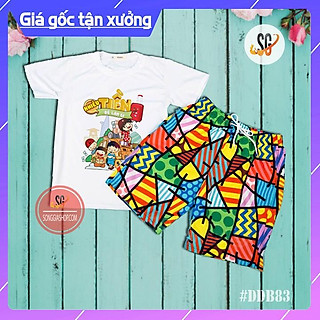 Bộ đồ đi biển hoạ tiết nổi bật gồm áo và quần cho gia đình cặp đôi hội nhóm ấn tượng DDB83 | DONGPHUCSG