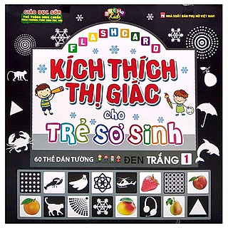 Flashcard Kích Thích Thị Giác Cho Trẻ Sơ Sinh - 60 Thẻ Dán Tường Đen Trắng 1