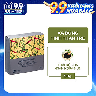 Xà bông Tắm Và Rửa Mặt Tinh Than Tre Xà bông Tinh than tre Hấp Thu Bã Nhờn Dư Thừa Trên Da Giúp Da Thải Độc Thông Thoáng Lỗ Chân Lông Cỏ Mềm 90g