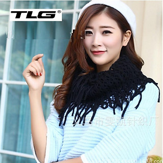 Khăn Len Nữ Dệt Kim Tua 312TI-3 (Đen)