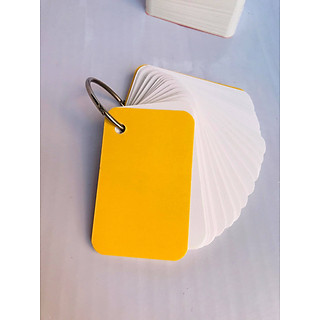 combo 1000 thẻ flashcard trắng 5x8cm giấy ivory cao cấp bo góc tặng kèm khoen+ bìa bộ thẻ ghi nhớ học từ vựng anh nhật hàn (màu bìa ngẫu nhiên)