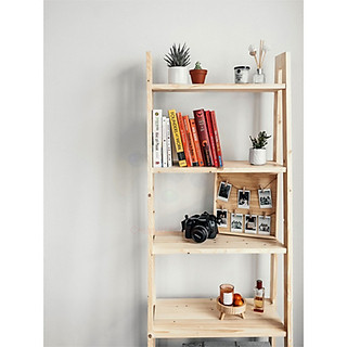 Kệ sách 4 tầng gỗ thông tự nhiên/ Giá để đồ đa năng Harmon