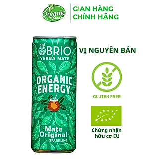 Trà năng lượng hữu cơ nguyên vị Brio Yerba Mate 250ml