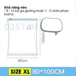 Túi Hút Chân Không Đựng Quần Áo, Chăn Màn Dùng Bằng Tay Không Cấn Bơm Hút