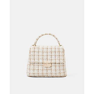 Túi Xách Nữ Thời Trang JUNO Cỡ Nhỏ Top Handle Phối Tweed TXN748