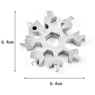 Móc Khóa Đa Năng Vặn Ốc Vít Khui Bia 16 Đầu Hình Bông Tuyết Thép Không Gỉ