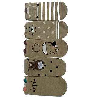 Set 5 đôi tất nữ 3 chiều cao cổ Love Winter