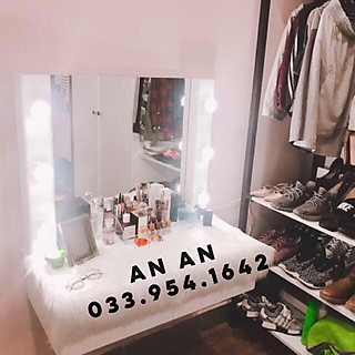 Thảm lông màu trắng trải bàn makup - Thảm lông chụp hình