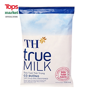 Sữa TH True Milk Có Đường Bịch 220ML