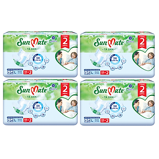 Combo 4 Tã dán người lớn SunMate XA2 mới size L-18+2 miếng