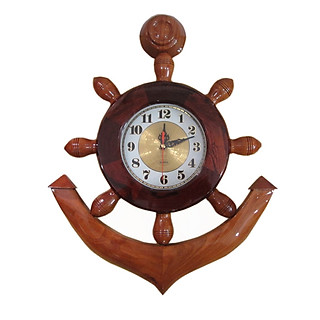 Mỏ neo tàu gỗ trang trí 60cm - có đồng hồ