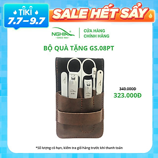 Bộ Quà Tặng Kéo Tỉa Lông Mũi Bấm Móng Tay Dũa Nhíp Sủi Da Kềm Nghĩa GS08 PT
