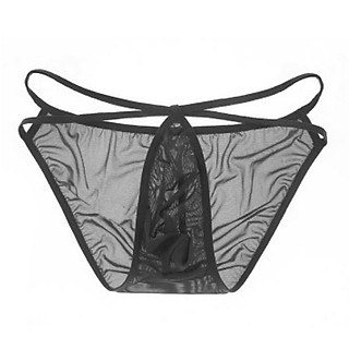 Quần lót nam dạng lưới gợi cảm chữ T - màu đen