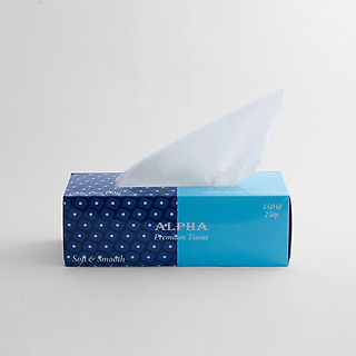 Hộp Khăn Giấy Rút ALPHA, 2 Lớp 150 Tờ/hộp