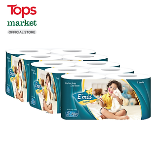 Giấy Vệ Sinh E'Mos Classic Xanh 2 Lớp Lốc 10 Cuộn