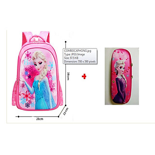 Balo Cặp  In Hình Siêu Nhân Người Nhện, ELsa Dành Cho Học Sinh Cấp 1 Tiểu Học -Tặng hộp bút Đ25