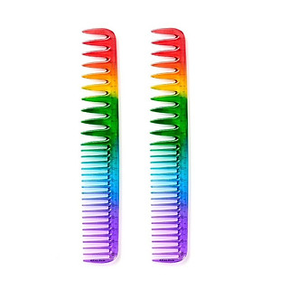 Lược Cắt Tóc Nam Nữ Răng Thưa To Cầu Vồng 7 Màu Đẹp