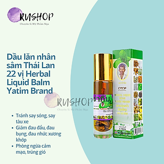 Dầu lăn nhân sâm Thái Lan 22 vị hiệu Ông già Herbal Liquid Balm Yatim Brand