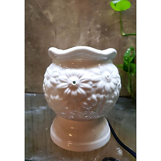 Đèn xông tinh dầu gốm sứ thấu quang, đèn trang trí, đèn ngủ, gốm Bát Tràng, sử dụng điện, họa tiết hoa hoa hướng dương, trang trí nhà cửa, giúp không gian thông thoáng, mát mẻ. Tặng kèm 1 bóng đèn, giao từ HCM