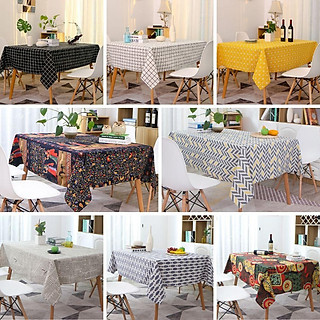 Khăn Trải Bàn Bố Gai In Màu Họa Tiết Hiện Đại