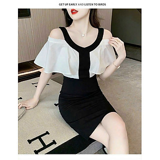 ĐẦM BODY KHOÉT VAI PHỐI BÈO CAO CẤP (HÀNG NHẬP)