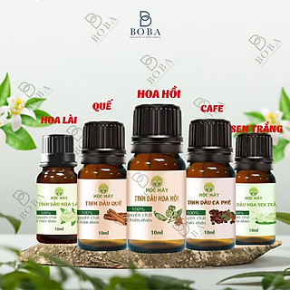 Combo 5 Chai Tinh Dầu 10ml, Xông Phòng Thơm Mát, Thư Giãn, Giảm Stress, Khuếch Tán Hương Thơm  BOBA NATURALS