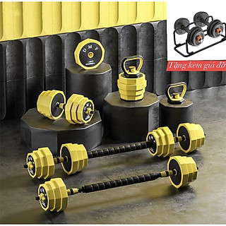 Bộ Tạ Tay 40kg Sắt Tháo lắp Kết Hợp Tạ Đẩy,tạ ấm Đa Năng-Hot 2023