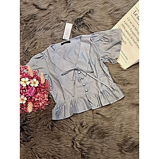 Aó cổ lá sen cài nút- áo kiểu- áo cài nút