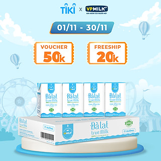Sữa tươi UHT Đà Lạt True Milk ít đường 110ml (Thùng 48 hộp)