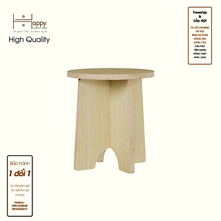 HAPPY FURNITURE , Gỗ tự nhiên , Ghế đẩu gỗ Plywood - SANARI , GHE_009 , Cao 35cm x đường kính 32cm