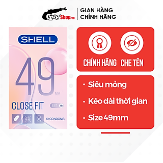 Bao cao su Shell Close Fit - Size 49mm, siêu mỏng, kéo dài thời gian - Hộp 10 cái | GUNSHOP VIỆT NAM