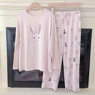 Bộ đồ ngủ tay dài quần dài cotton 126 mèo dễ thương