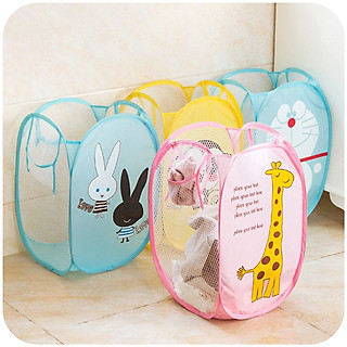Bộ 2 Giỏ đựng quần áo, đồ chơi cho bé xếp gọn hình thú ngộ nghĩnh ( 2 cái)