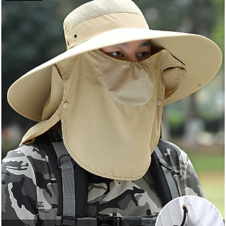 Mũ chống nắng nam kèm khẩu trang chống tia uv tuyệt đối, nón chống nắng nam 360 độ