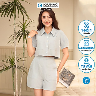 Set lẻ Áo kiểu tay bí thời trang GUMAC AD06071 - Quần short túi đắp thời trang GUMAC QD06072