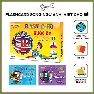 Flashcard Song Ngữ Quốc Kỳ Các Nước Trên Thế Giới Gồm 177 Thẻ Song Ngữ Anh Việt Cho Bé - Orgavil Store