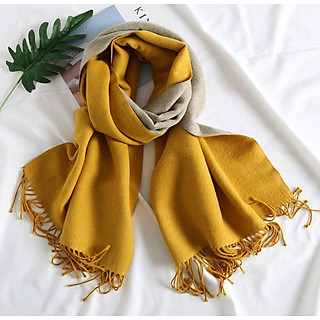 KHĂN CHOÀNG CỔ MÙA ĐÔNG CASHMERE, KHĂN QUÀNG CỔ THỜI TRANG NAM NỮ - VÀNG
