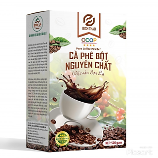 Đặc sản Sơn La - Cà Phê Bột Nguyên Chất Bích Thao Hộp 500G - OCOP 5 Sao